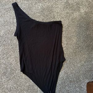 Black One-Shoulder Women's bodysuit